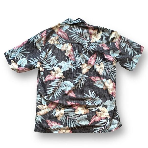 Cooke Street Shirt Short Sleeve Black Tropical Hawaiian Printed Palm Button Up - Picture 2 of 9